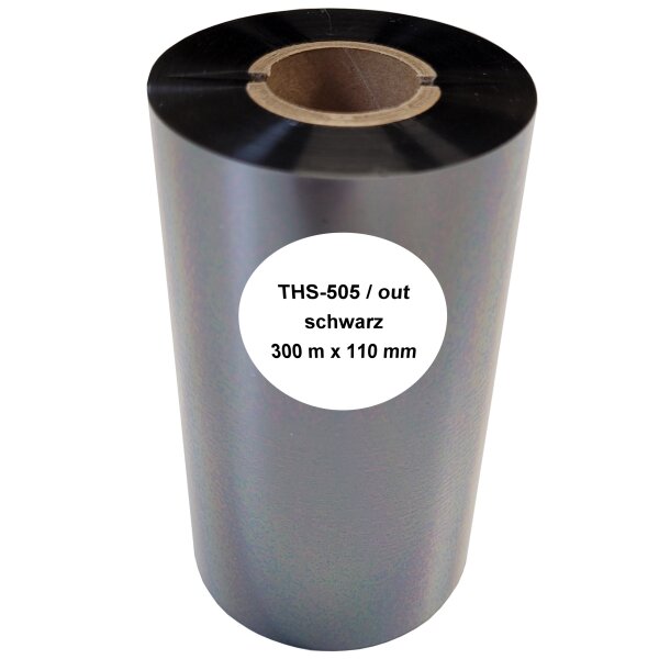 Standard-Harzfolie, THS-504, 110mm x 300m OUT für Desktop-, Midrange- und Industriedrucker