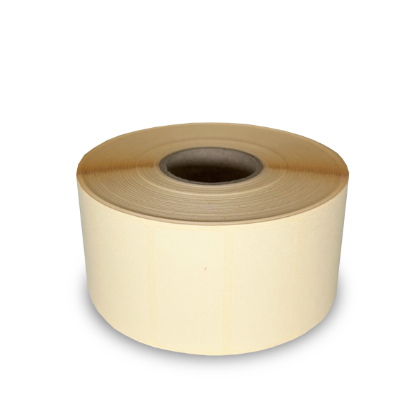 Papieretikett 52 x 25 •HWS80 •weiß matt •perm •Ø 40/120 •2500 Eti./Rolle •innen