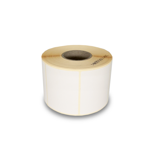 Papieretikett 65 x 50 •HWS80 •weiß matt •ablösbar •Ø 40/105 •1000 Eti./Rolle •außen